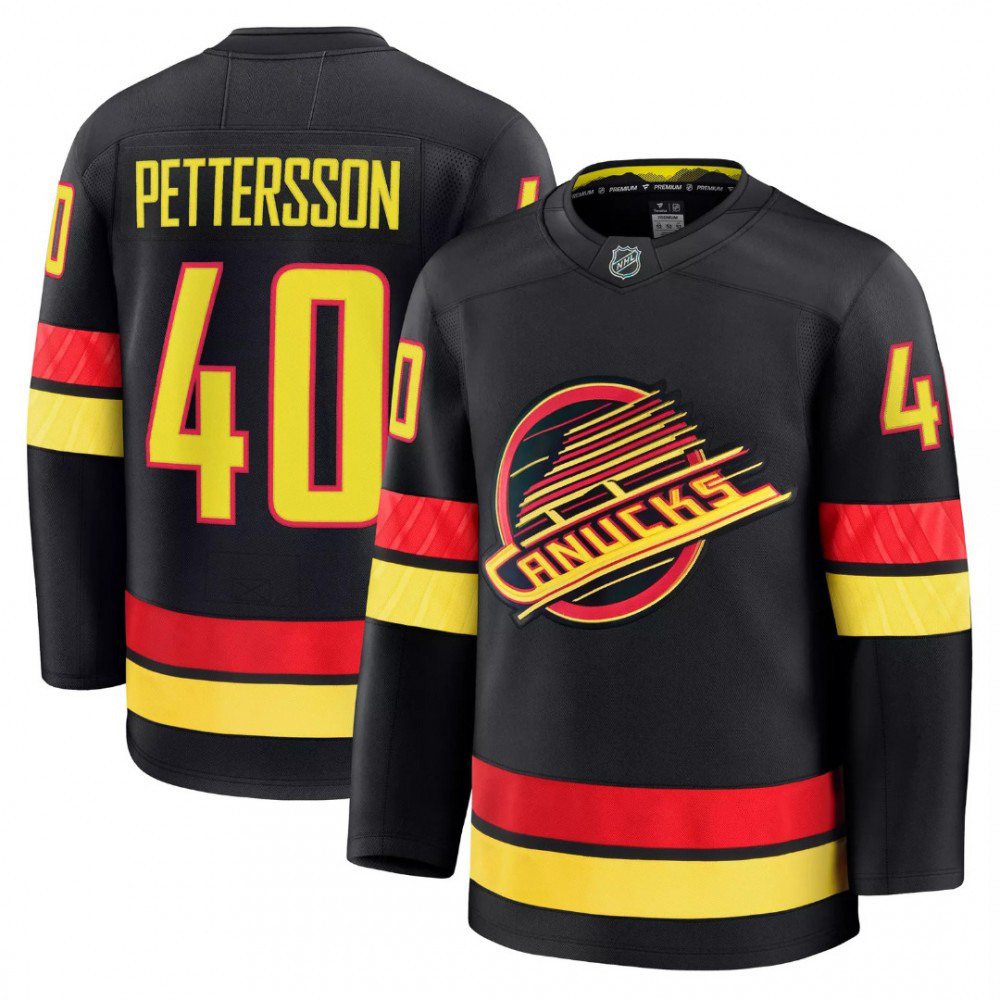 Vancouver Canucks Elias Pettersson #40 Black Alternate Premium Jersey-Pro Kit Vault | Brand New 26/27 Sports Jerseys
